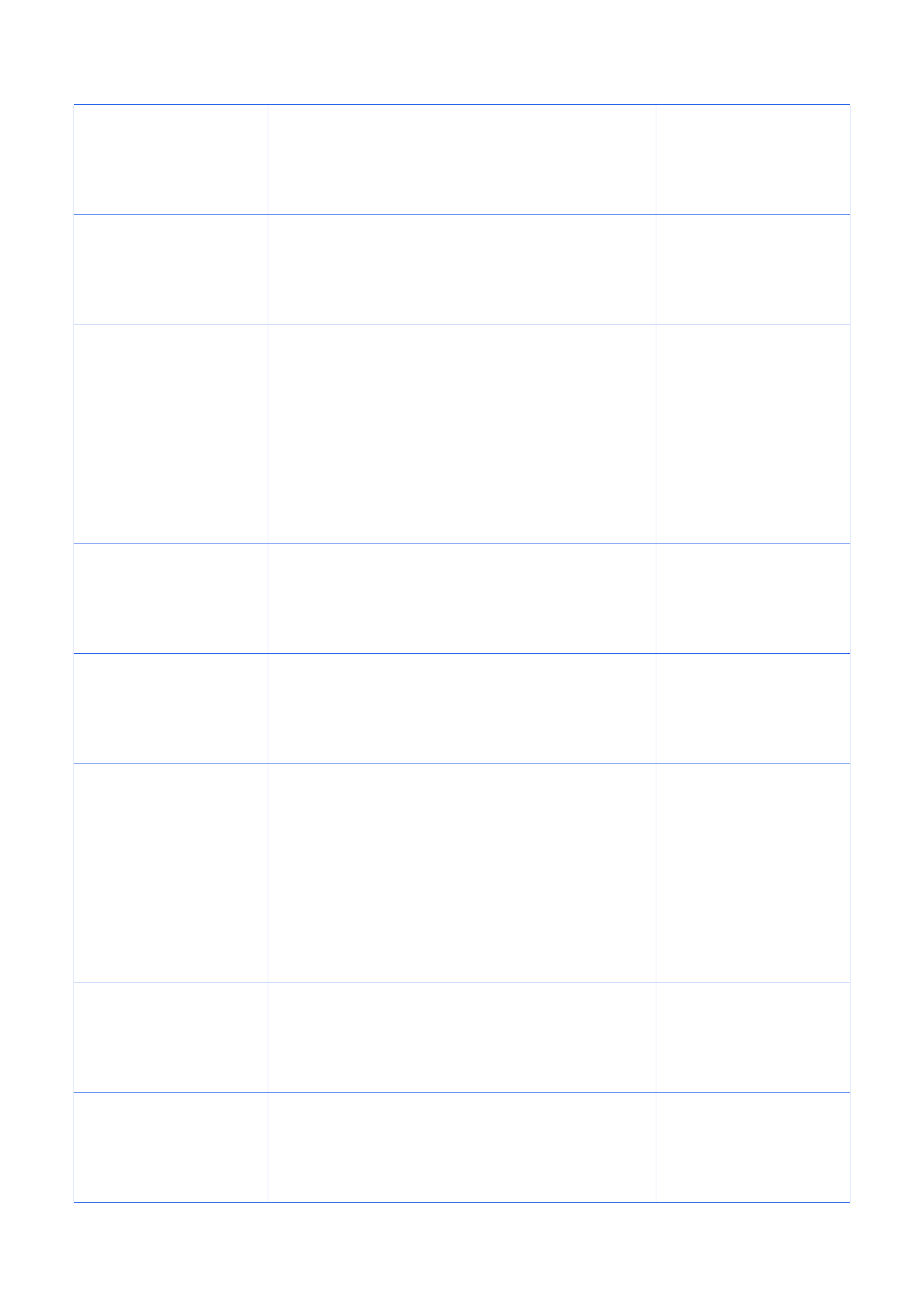 A3 table for wall charts