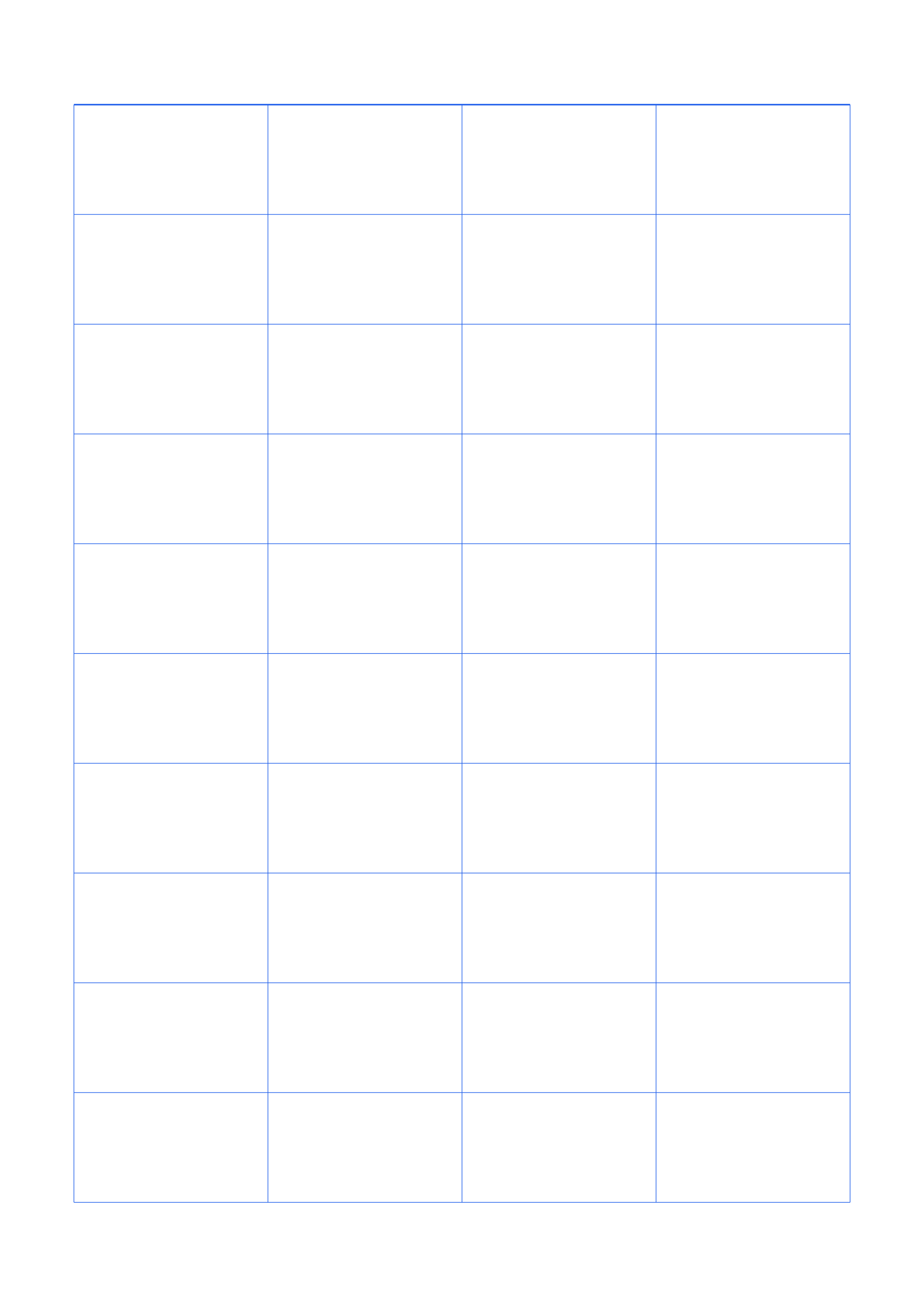 A4 1cm Printable Blank Table preview