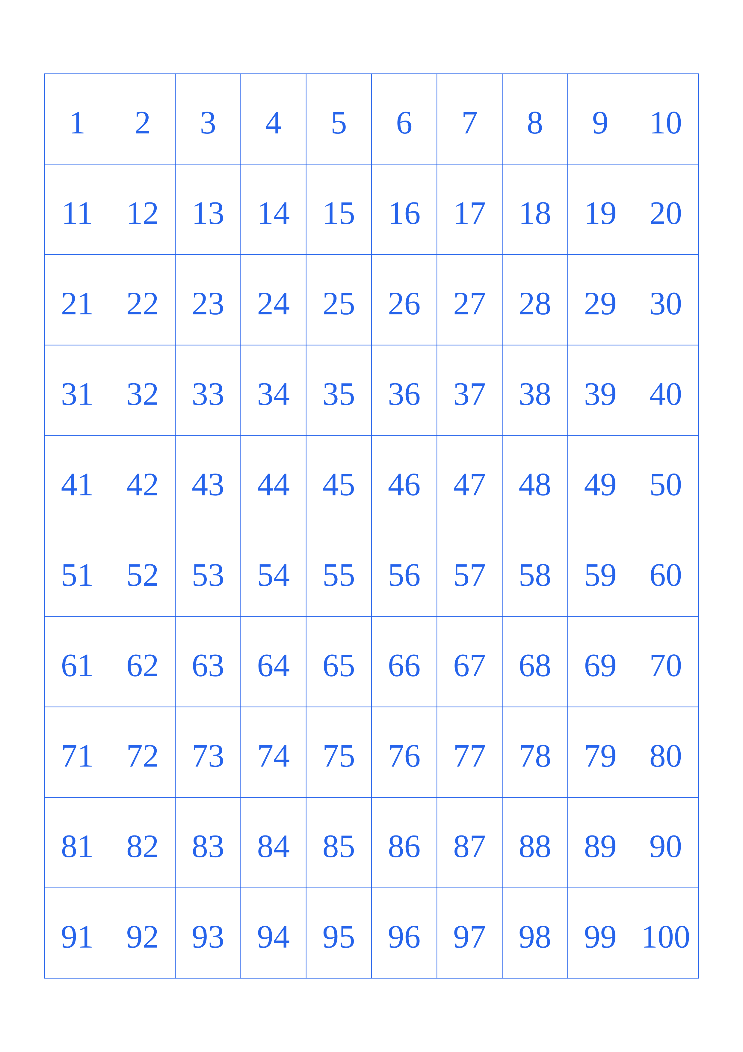 A4 5mm Printable Number Grid preview