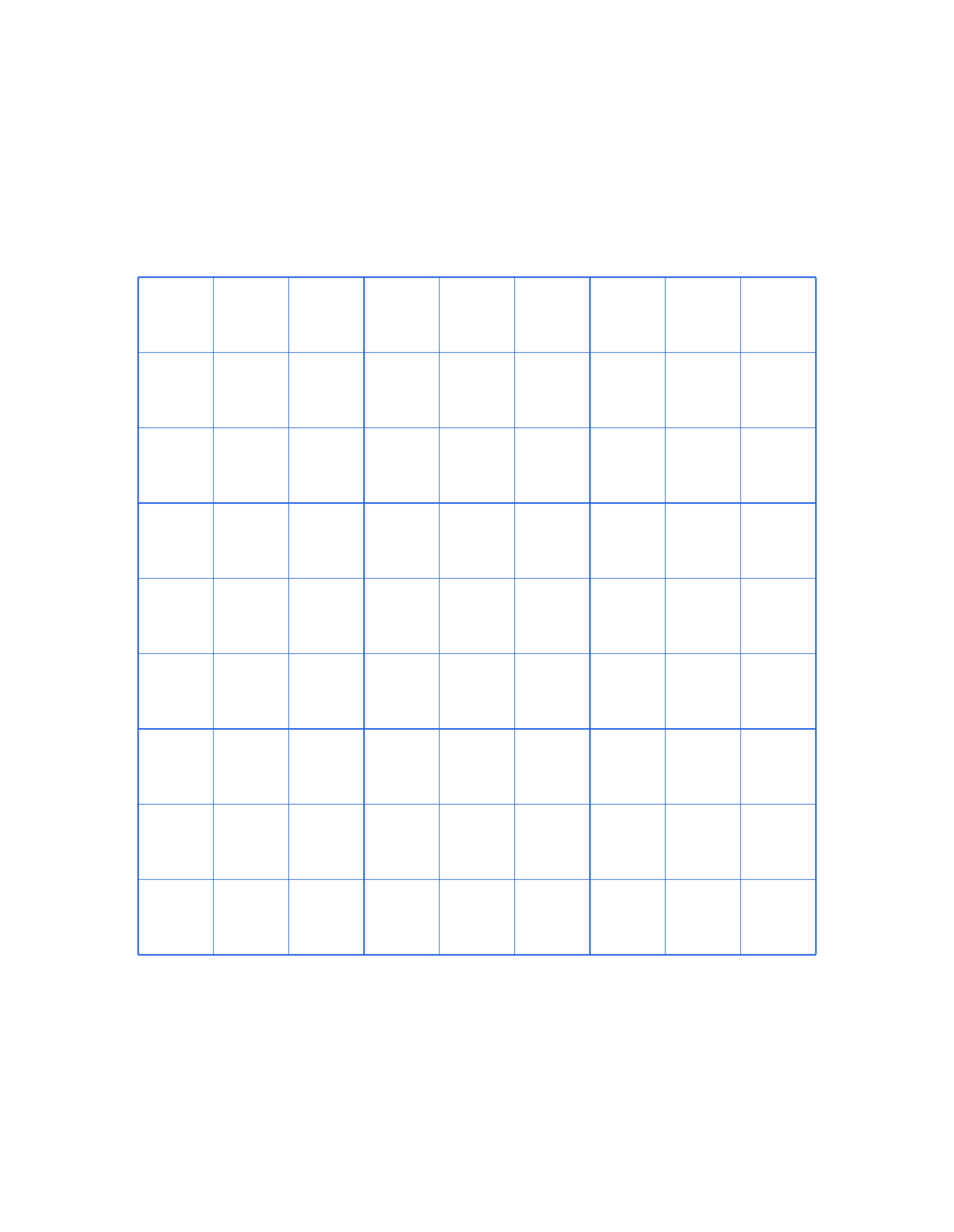 Letter 1/4 Inch Printable Sudoku Grid preview